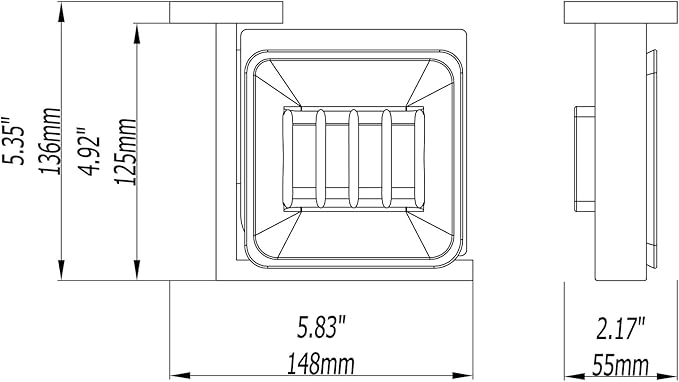 Wall Mounted Soap Holder Black, Soap Dish Holder for Bathroom, Matte Black,071020-MB Les Series