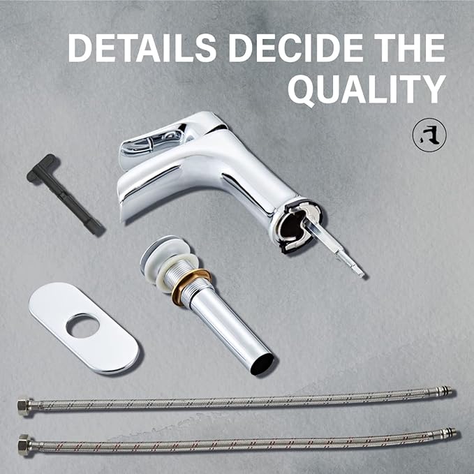 Chrome Bathroom Faucet Yundoom Waterfall Single Hole Single Handle Bathroom Sink Faucet with Pop Up Drain bath06