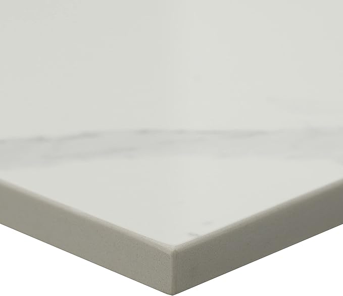 MSI Calacatta Nowy Vanity Top with Under Mount Rectangle Ceramic Sinks, Engineered Marble Stone, 4" CC Faucet Holes, 37"X22"