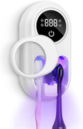 Toothbrush Sanitizer Holder, Upgraded UV Toothbrush Holder with Dual-Mode Clean & Fan Dry, LED Smart Screen, Auto-Inductive Cover, Toothbrush Wall Mounted Cleaner Organizer for Bathroom, Trip