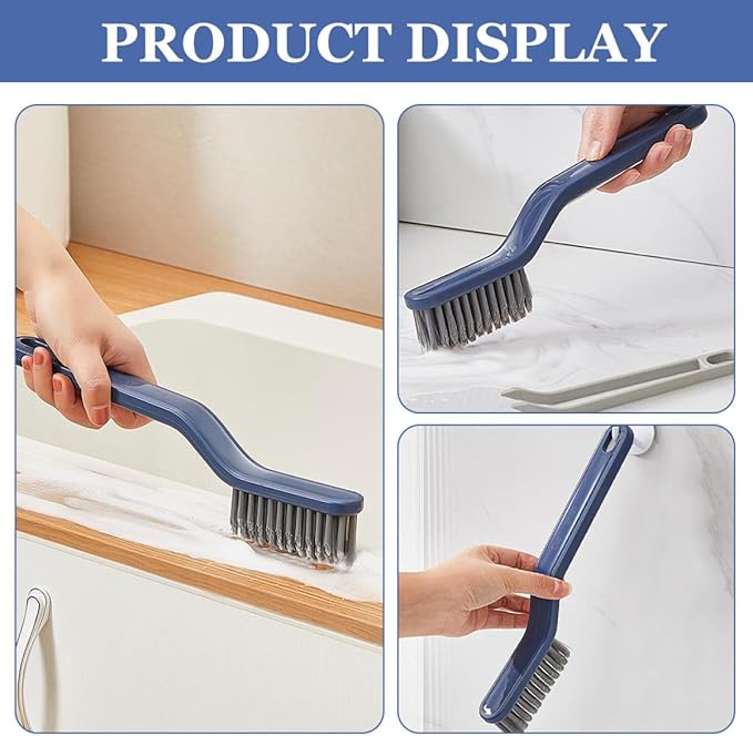 2Pcs Hard Bristle Gap Cleaning Brushes Floor Scrubber Scrub Brush for Bathroom Kitchen Tile Grout Cleaning Long Handle for Deep Corner