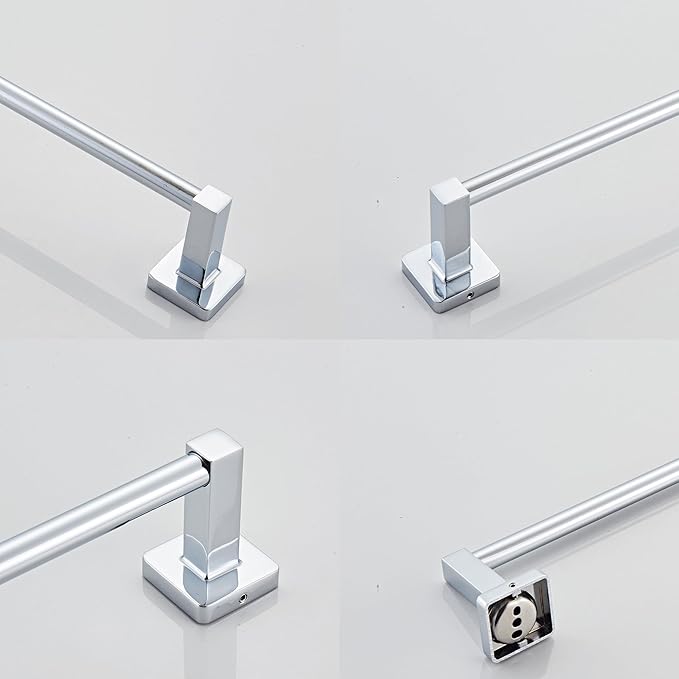 12 Inch Towel Racks for Bathroom Wall Mounted, Chrome Finish Stainless Rack with Towel Bar and Hand Towel Holder, Shower and Bath Towel Rack for Bathroom(Total Length 14-Inch)