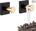 KOKOSIRI Robe Hooks Bath Towel Hooks for Wall Closet Kitchen Hanging Towels Bathroom Hardware Black with Gold Stainless Steel 2 Pack, B1016GDK-P2