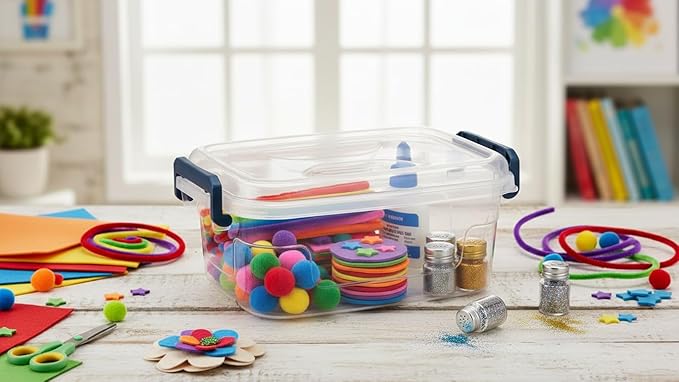 Tribello Small Clear Storage Bins with Lids, Stackable Plastic Storage Containers for Home Organization – Totes for Closet and Underbed Storage, 2.6 Quarts