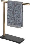 JQK Hand Towel Holder Stand Champagne Bronze, Modern Tree Rack Free Standing for Countertop with 12 Inch Bar, 304 Stainless Steel Thicken 0.8mm, HTT170-CB