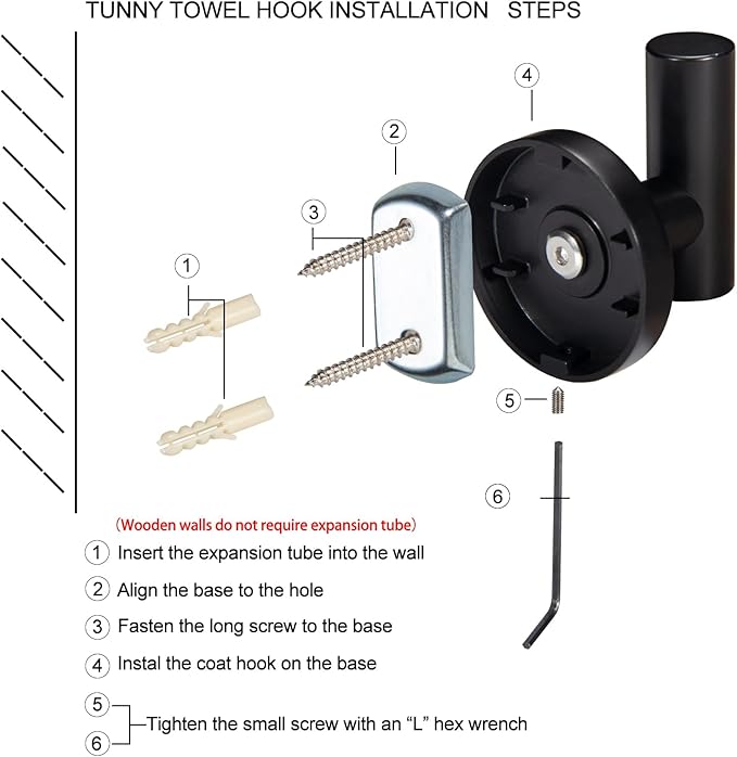 TUNNY 3 Pack Round Bathroom Towel Hooks - Matte Black Robe Hooks Coat Hooks Wall Hooks for Bathroom Bedroom Kitchen (Matte Black, 3)