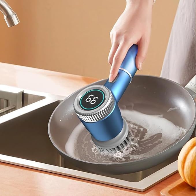 DONGKER Electric Spin Scrubber,3 Speeds Adjustment Handheld Electric Scrubber with 5 Replaceable Brush Heads for Floor Tub Tile Kitchen Car