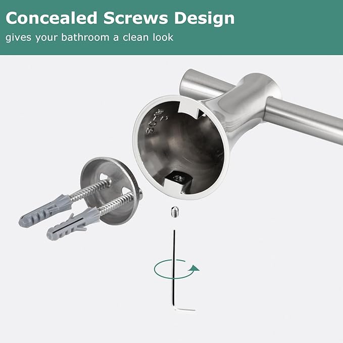 PARLOS Brass Toilet Paper Holder Tissue Roll Hanger for Bathroom & Kitchen Wall Mounted with Screws, Brushed Nickel