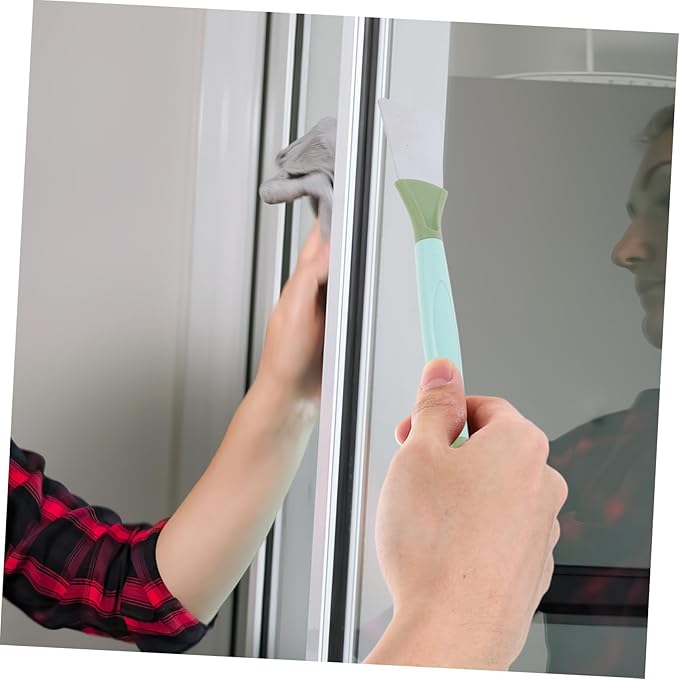 Mobestech Dual-Head Wire Brush Scraper Crevice Cleaning Brush for Grout Gas Stove Gutter Window Groove Household Cleaning