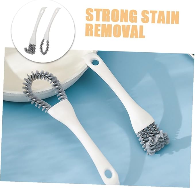 Beaupretty Multi-use Kitchen Cleaning Brush 2pcs Set with U-Shaped and Angled Crevice Scrub Brushes for Grout, Dead Corner, and Stove Grill Cleaning