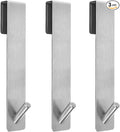 Shower Door Hooks(7.5 Inch),Extended Over Door Hooks for Bathroom Frameless Glass Shower Door,Stainless Steel Towel Hooks,Heavy Duty Rack Hooks for Robe,Towel-3 Pack-Silver