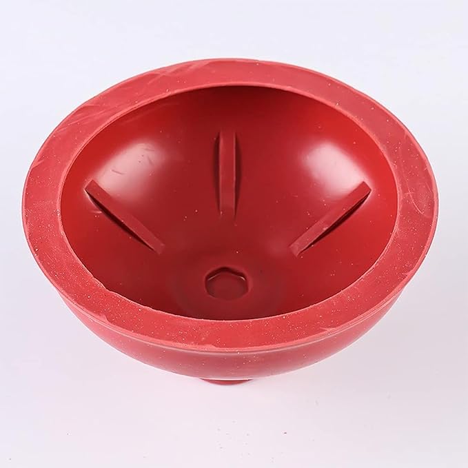 Toilet Plunger Red Heavy Duty Force Cup Rubber with A Long Wooden Handle to Fix Clogged Toilets and Drains, Perfect for Kitchens and Bathrooms (2 pcs)