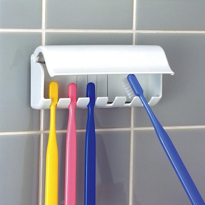 Toothbrush Holder with Cover (Ivory White)