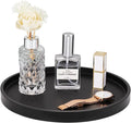 Emibele Vanity Tray, Resin Round Tray Decorative Storage Organizer for Bathroom Toilet Tank Bedroom Kitchen Countertop, Jewelry Storage Dresser Tray for Candle,Lotion Bottle,Cosmetics, Matte Black
