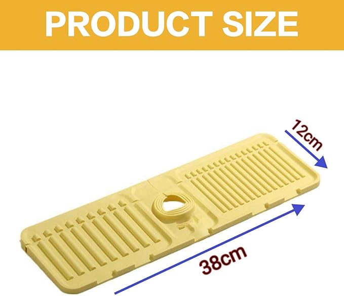 Silicone sink drainage pad with faucet hole, foldable splash guard, kitchen sink storage pad