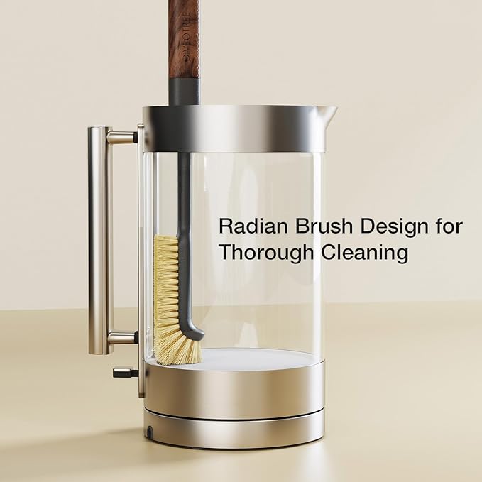 Cleaning Brush, Diveotree Hard Bristle Brush for Deep Cleaning Grout, Sink, Cup, Teapot, Bottle, Blender, Multi-Purpose Brush wih Long Handle for Kitchen (Black-2Pack)