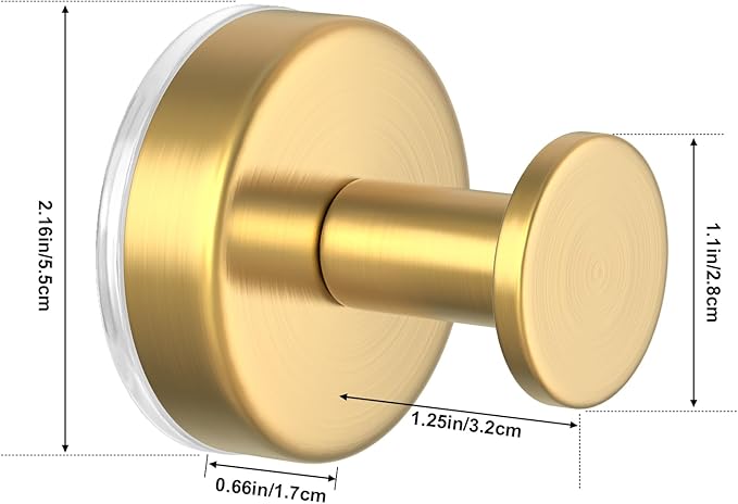 HUFEEOH 4 Pack Shower Suction Cup Hooks - Heavy Duty Gold Bathroom Holder for Towels, Robes & Accessories, Removable Vacuum Hooks for Glass, Tile, Mirror, Inside Shower - No Drill Strong Hold