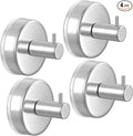 HUFEEOH Suction Cup Hooks for Shower, 4 Pack Removable Towel Holder Wall Hooks for Inside Shower, No Drill Towel Hooks for Bathroom Hanger Wall Mount (Silver)