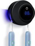 Toothbrush Holders Cleaner & Dryer for Bathroom,Wall Mounted Toothbrush Holder Case with LED Smart Screen,Toothbrush Cleaner with Auto Inductive Open/Close Cover for Home Travel (Black)
