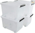 30L Plastic Storage Bin, Stackable and Nestable Storage Boxes with Lids and Secure Latching Buckles, Large Storage Container (Clear)