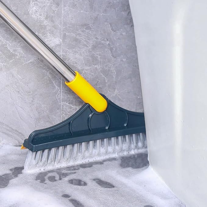 GALPADA Toilet Tile Cleaning Brush with Long Handle, Stiff Bristle Grout Scrub Brush for Bathroom Floor, Household Deep Cleaning Tool for Shower, Tub, and Toilet Corners