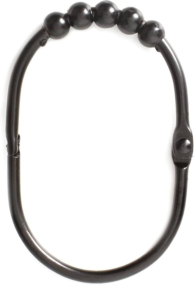 2lbDepot Copper Shower Curtain Rings Hooks, Premium Rust-Resistant Stainless Steel Metal, Large Wide Locking Rings, Glides Effortlessly on Bathroom Shower Rods, Set of 12 Decorative Copper Rings