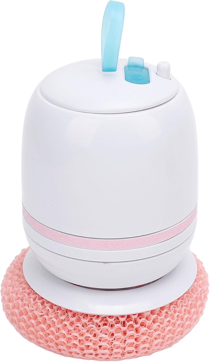 FILFEEL Electric USB Rechargeable Dish Scrubber Cordless Power Brush for Effortless and Dish Washing (Pink)