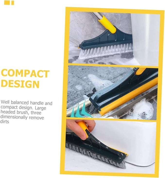 Cabilock -Handled Bathroom Scrub Brush for Deep Cleaning Tiles and Grout Hard Bristle Floor Brush for Hotel and Home Use Ergonomic Design for Easy Maneuvering