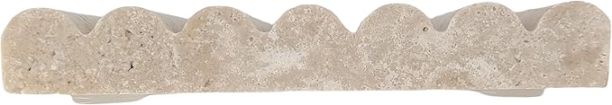 Travertine Soap Dish, Marble Self Draining Soap Holder, Sponge Holder for Bathroom, Sink, Kitchen, Jewelry Ring Dish (Beige)