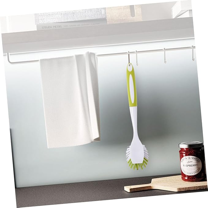 Beaupretty 2pcs Handle Kitchen Cleaning Brush for Pots and Pans Dish Washing Tool Non- Grip for Scrubbing Stoves and Countertops Convenient Storage Design