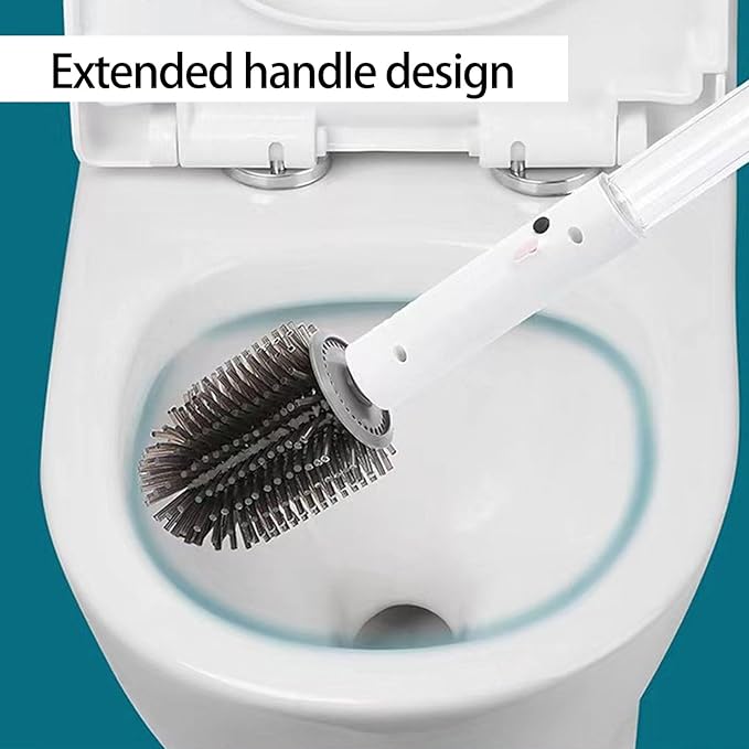 USB Power Toilet Scrubber with Extendable Handle & Build in Detergent Dispenser Easy to Carry for Bathroom Health Hygienic Toilet Brush with Auto Liquid Dispenser