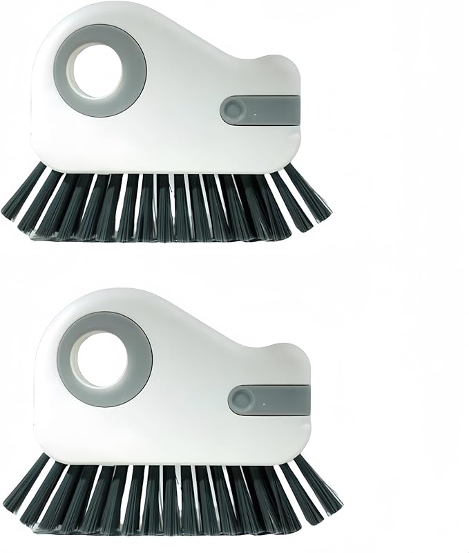 2 in 1 Groove Cleaning Brush Window Track Cleaning Tool, Gap Cleaning Brush，Multi-Function Grout Cleaning Tool(Gray,Two)