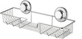 SANNO Suction Cup Shower Caddy Storage Combo Organizer, No Damage Bath Shelf Suction Cup Shower Basket,Rustproof Wire Bathroom Accessories - Rustproof Stainless Steel