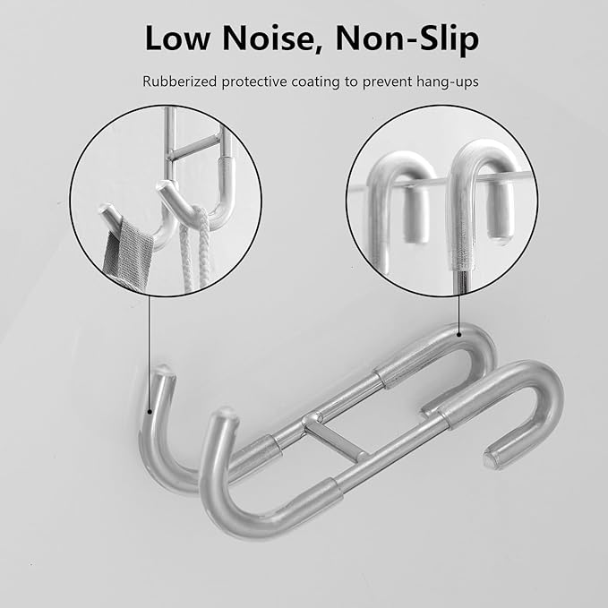 Shower Hooks Silver Bathroom Robe Hook SUS 304 Stainless Steel Shower Door Hook for Bathroom Bath 4 Packs