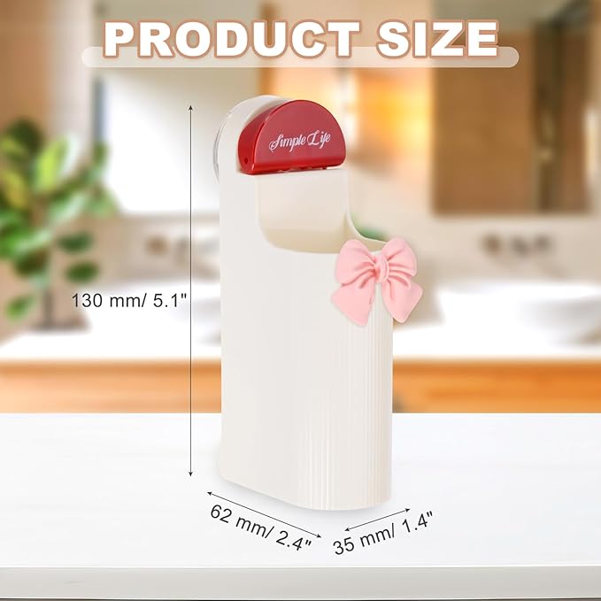 uxcell Electric Toothbrush Holder, Wall Mounted Plastic Toothbrush Organizer with Bow Suction Cup Storage Organizer Stand for Bathroom Tooth Brush Toothpaste Storage, Creamy White