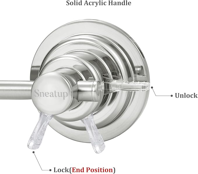 Suction Cup Extendable 17-29" Stainless Steel Towel Bar (Brushed Nickel)