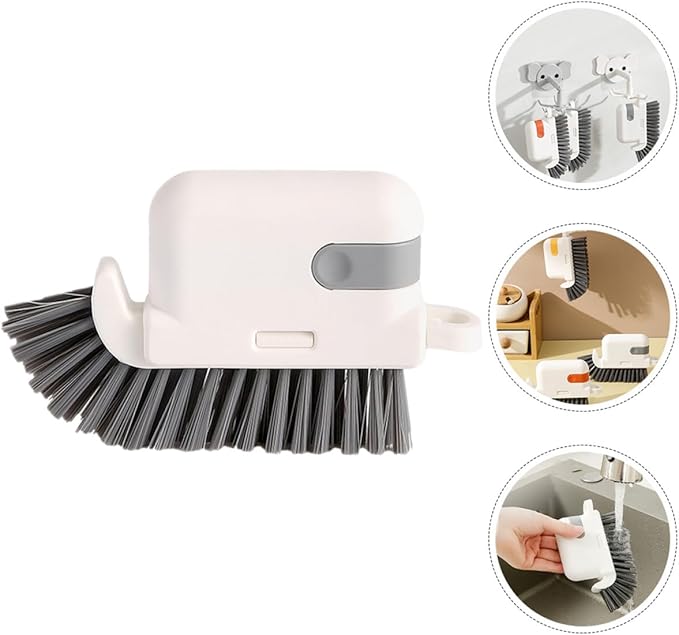 Window Track Cleaning Brush Grooves Cleaner with Detachable Design, Household Groove Gap Cleaning Tool for Kitchen and Window Tracks, Gray