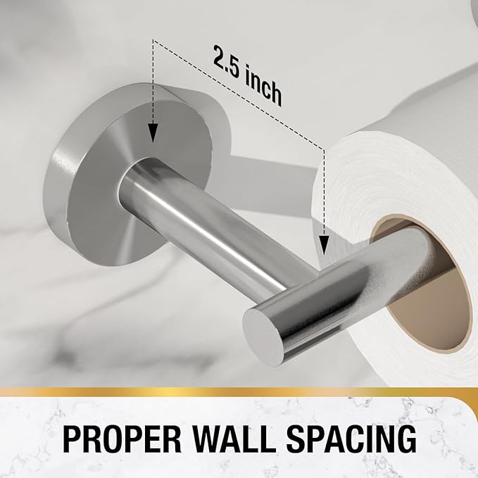 HITSLAM Brushed Nickel Toilet Paper Holder Wall Mount, Double Post Pivoting Toilet Paper Roll Holder, SS304 Stainless Steel Bathroom Toilet Tissue Holder, 2 Pack