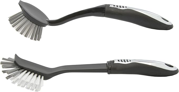 Metro Black and Silver All Purpose Scrub Brush Set of 2