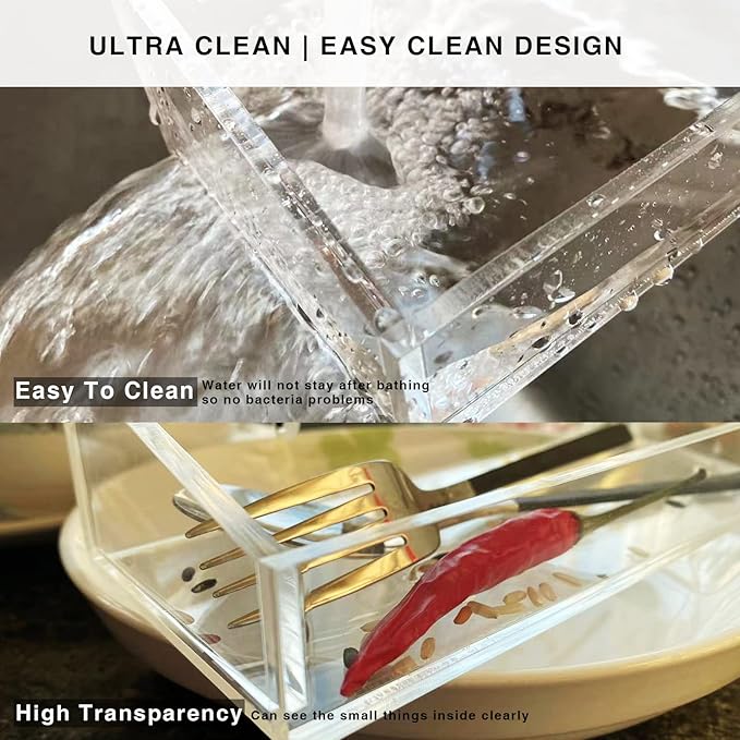 Acrylic Shower Shelves 2 Pack, Self Adhesive No Drill Bathroom Storage, Clear Wall Mount Organizer for Inside Shower