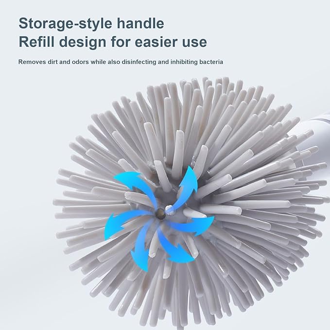Toilet Bowl Brush and Holder | Toilet Scrubber - Long-Handle Ergonomic Attachment Scrubber Cleaning Tool Scrub-Resistant Bristles for Apartment Shower Bathroom RV Grout Restoration Sink Stone Floor