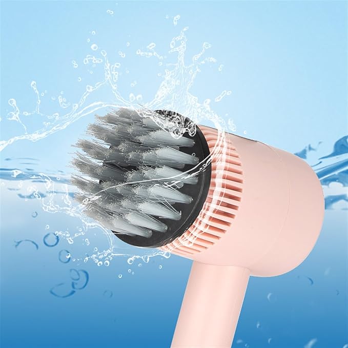 AVFORA Wireless Electric Cleaning Brush Kitchen Dishwashing Brush Sink Cleaning Tool Toilet Tub Cleaning Electric Brush Household Tools for Cleaning Kitchen, Window, Sink, Dish (Color : Pink)