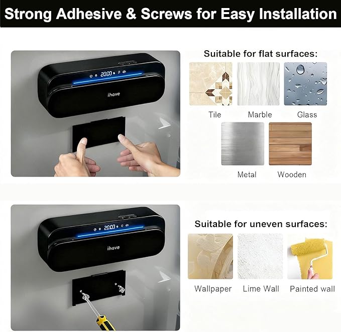 iHave Toothbrush Sanitizer Holder with 360° Disinfection, Mold & Odor Removal | Auto-Cycle UVC, 100M Ions & Fan Drying | Wall Mounted 5-Slot Toothbrush Holders for Bathrooms,Toothbrushes & Razor