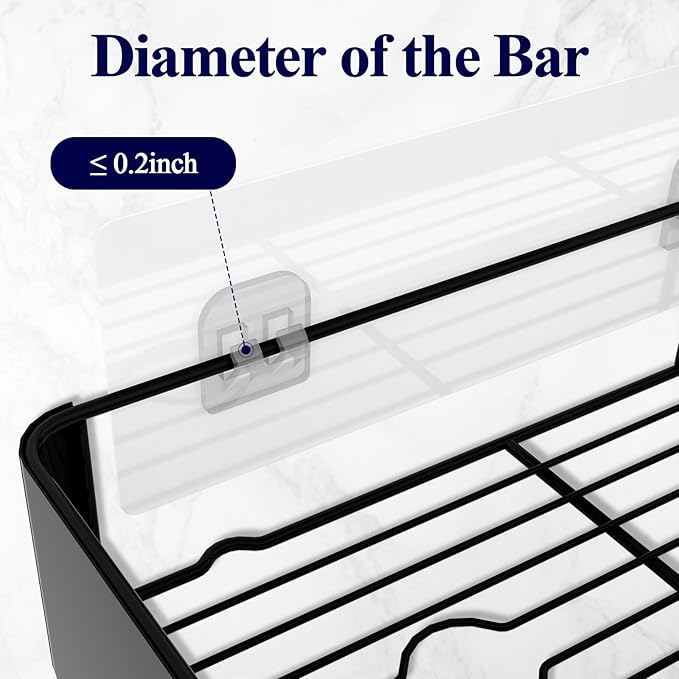 Kitsure Shower Caddy Adhesive Replacement, Transparent Adhesive Hooks Stickers, Strong Hook Strip for Shower Caddy Basket Shelf, Soap Holder, adhesive strip, Bathroom Accessories Set, 2-Pack, X-Large