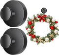 Suction Cup Hooks for Wreaths on Glass. 2026 Upgraded Drill-Free Suction Cup Hooks for Shower, Mirror, Wall, Hanging Towels (Black, 2 Pieces)