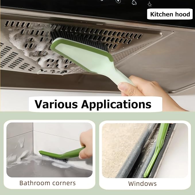 Hard Bristle Detachable Cleaning Brush, 4 in 1Household Cleaning Brush, Crevice Cleaning Brush, Multifunctional Gap Cleaning Scrub Brush Cleaning Tools for Kitchen, Bathroom, Window (2, Orage)