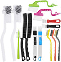Window Groove Cleaning Brush, Window or Sliding Door Track Cleaner for Sliding Door, Sill, Tile Lines, Shutter, Car Vents, Keyboard (14 Pcs Cleaning Tool)