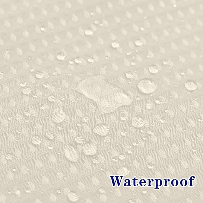 No Hooks Required Waffle Weave Shower Curtain with Snap in Liner-Hotel Grade Waterproof & Mesh Top Window Spa Like Small Stall Bath Curtain Machine Washable 54Wx80L Beige
