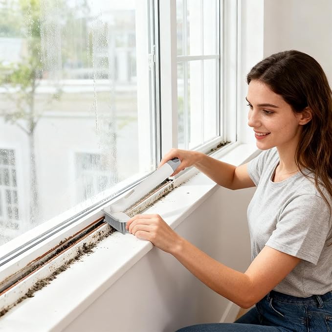 Crevice Brush, 360-degree Rotating Grout Brush, Household Crevice Cleaning Tool, for Shower Bathroom Toilet Kitchen Home Industrial Floor Tile Wall Window