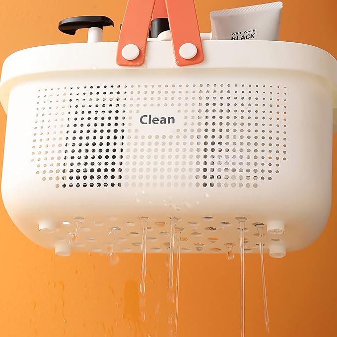 LAIGOO Large Shower Caddy Basket, Plastic Storage Bin with Handles - Shower Storage Organizer for Bathroom, College Dorm, Kitchen, Bedroom, Gym